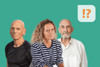 3 personen met een groene achtergrond